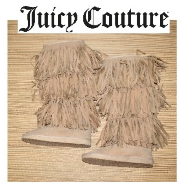 Juicy Couture Shoes - Juicy Couture Suede Triple Fringe Cha Cha Boot